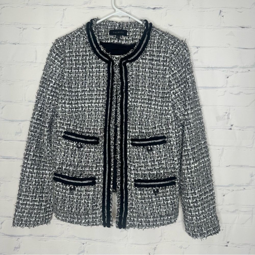 Talbots size 6 silver/black blazer